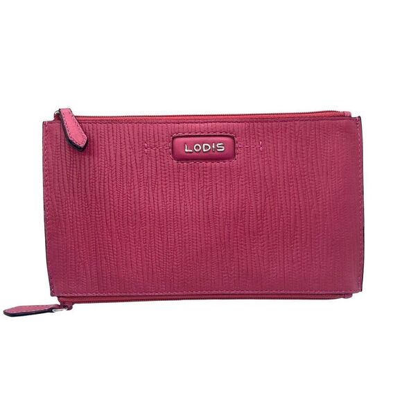 Lodis Under Lock & Key RFID Wallet Travel Zip Around Hot Pink Organizer Travel - Picture 1 of 8
